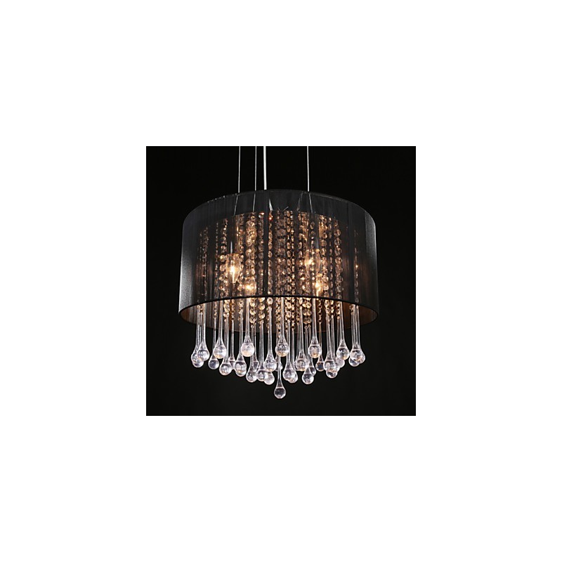 Tambor Pingente Moderno 4 Luzes Enrolamento Abajur Lustre de Cristal Lustre Moderno Design Minimalista