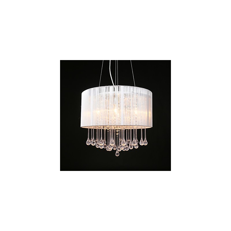 Tambor Pingente Moderno 4 Luzes Enrolamento Abajur Lustre de Cristal Lustre Moderno Design Minimalista