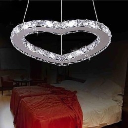 Lustre moderno contemporâneo de cristal cromado em metal