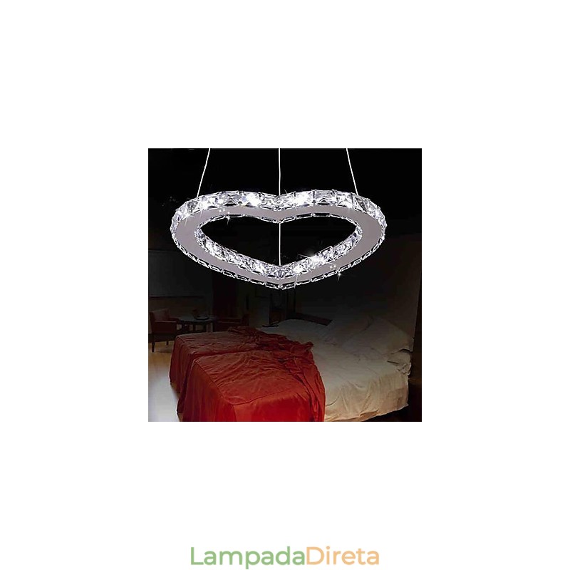 Lustre moderno contemporâneo de cristal cromado em metal