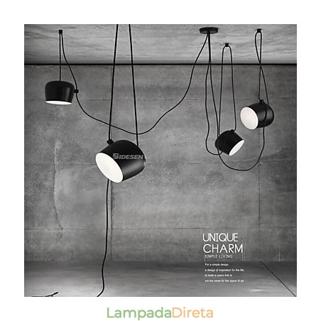Luminária pendente de metal com pintura contemporânea moderna Luminária pendente de metal com pintura contemporânea moderna