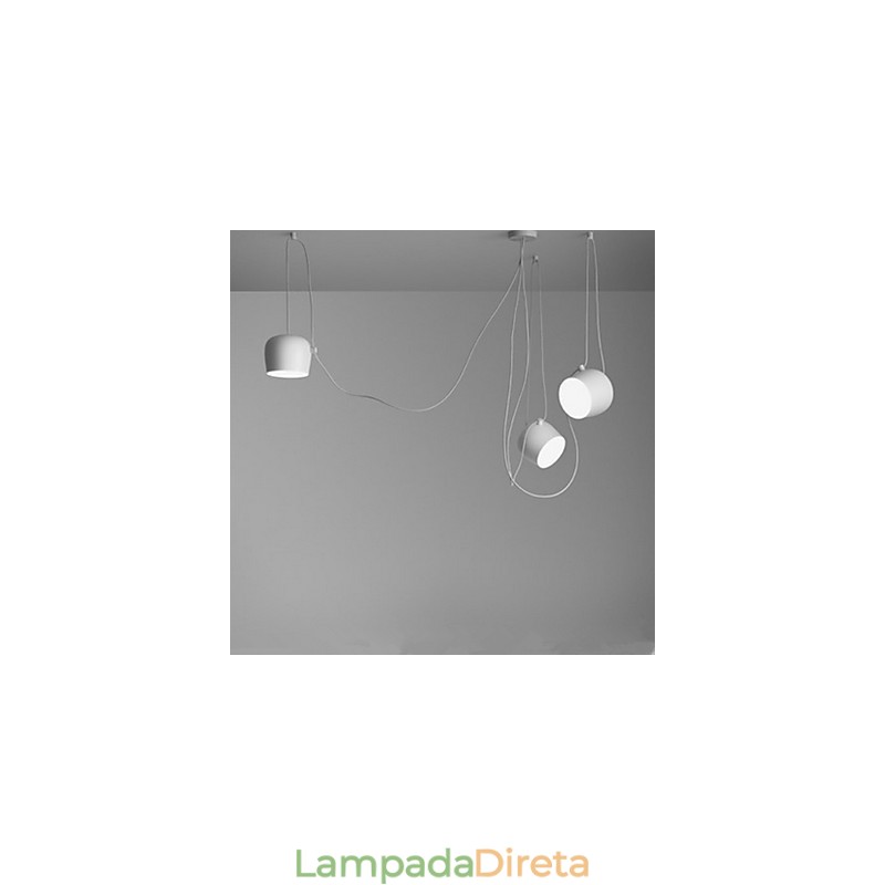 Luminária pendente de metal com pintura contemporânea moderna