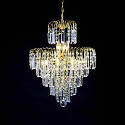 Lustre de luxo estilo europeu com 6 luzes em formato de coroa