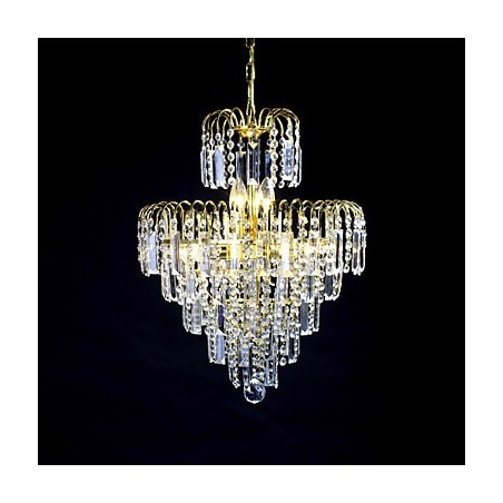 Lustre de luxo estilo europeu com 6 luzes em formato de coroa Lustre de luxo estilo europeu com 6 luzes em formato de coroa