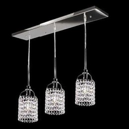 Luminária pendente de metal cristal