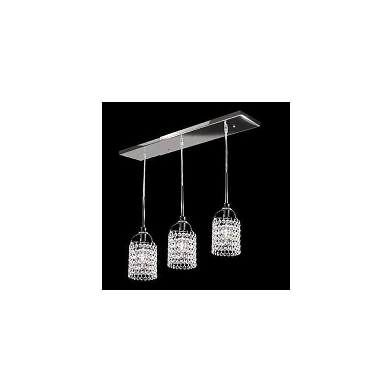 Luminária pendente de metal cristal
