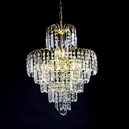 Lustre de luxo estilo europeu com 6 luzes em formato de coroa