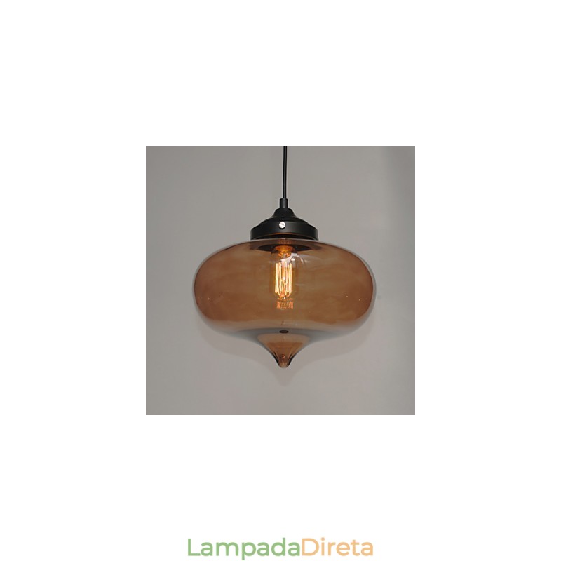 Pendente Bubble Design 1 Luz com Sombra Transparente