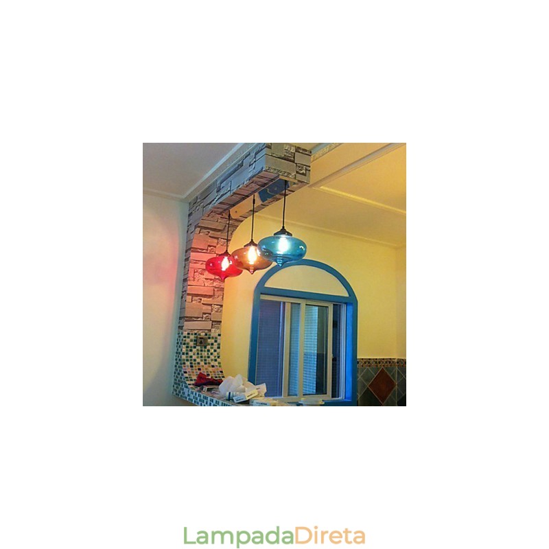 Pendente Bubble Design 1 Luz com Sombra Transparente