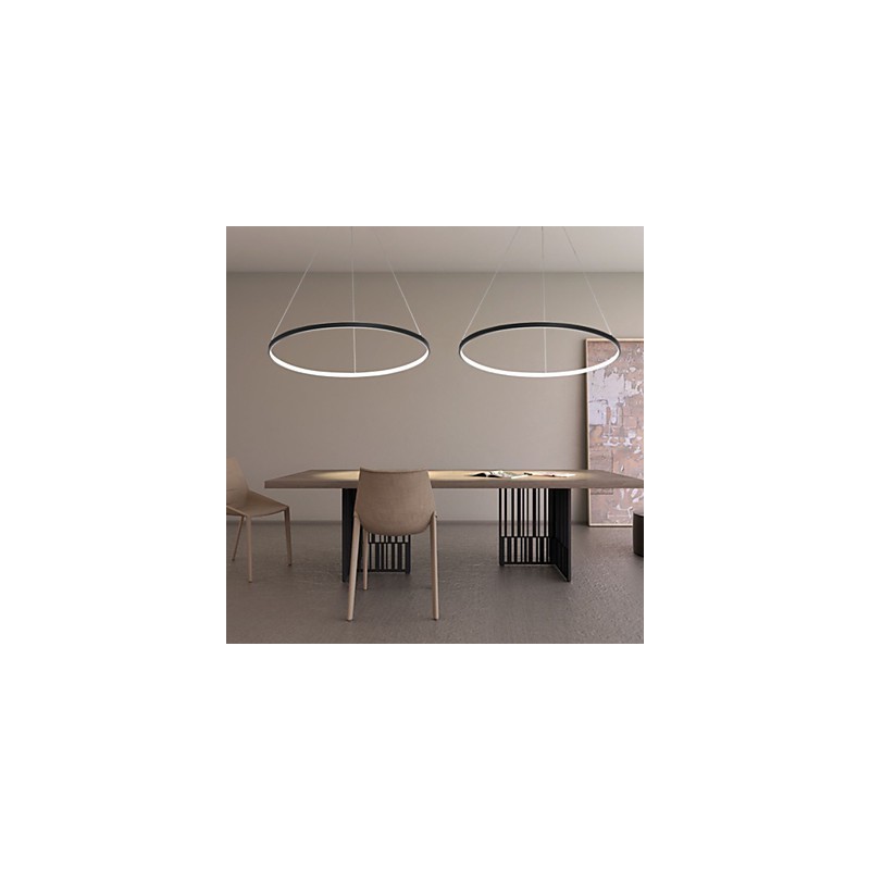 Luminária pendente regulável com design moderno em anel
