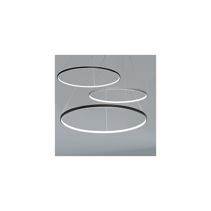 Luminária pendente regulável com design moderno em anel