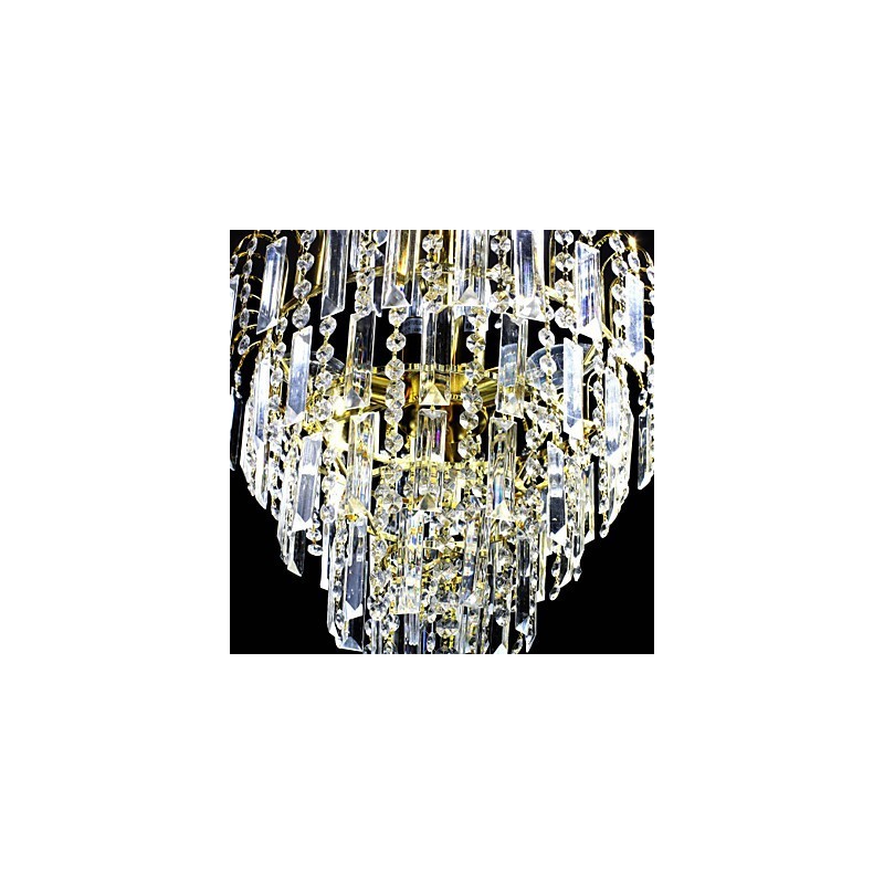 Lustre de luxo estilo europeu com 6 luzes em formato de coroa