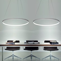 Luminária pendente regulável com design moderno em anel