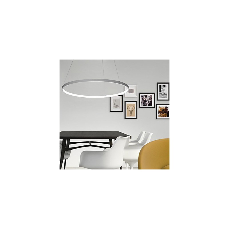 Luminária pendente regulável com design moderno em anel