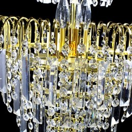 Lustre de luxo estilo europeu com 6 luzes em formato de coroa