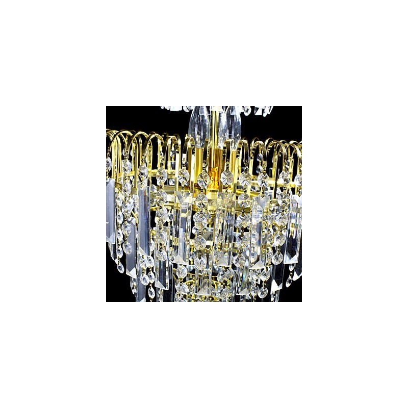 Lustre de luxo estilo europeu com 6 luzes em formato de coroa