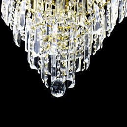 Lustre de luxo estilo europeu com 6 luzes em formato de coroa