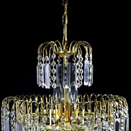 Lustre de luxo estilo europeu com 6 luzes em formato de coroa