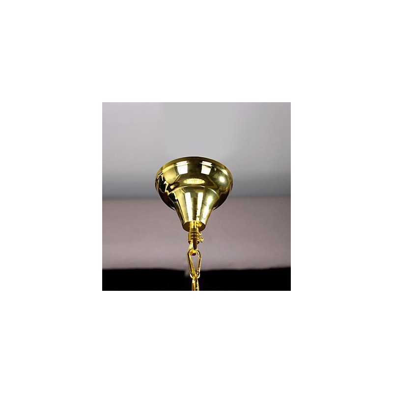 Lustre de luxo estilo europeu com 6 luzes em formato de coroa