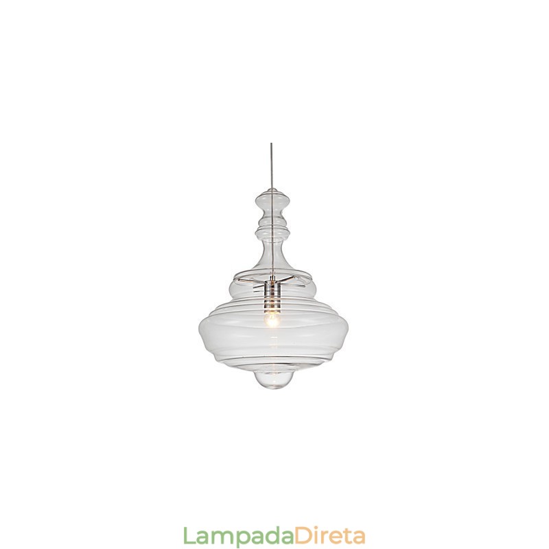 Luminária Pendente Artística 1 Luz Moderna Simplicidade Incolor Vidro Transparente