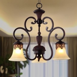 Lustre de metal com pintura de ilha rural vintage, montagem embutida