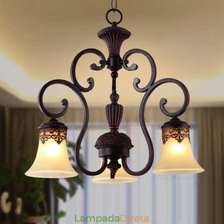 Lustre de metal com pintura de ilha rural vintage, montagem embutida Lustre de metal com pintura de ilha rural vintage, montagem embutida