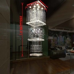 Luminárias pendentes de cristal de teto Iluminação 8 luzes Moderno Luxuoso Prata Canpoy K9 Luminárias de cristal transparente