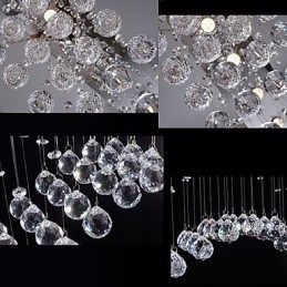Luminárias pendentes de cristal de teto Iluminação 8 luzes Moderno Luxuoso Prata Canpoy K9 Luminárias de cristal transparente