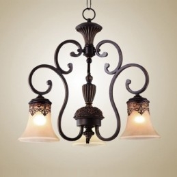 Lustre de metal com pintura de ilha rural vintage, montagem embutida