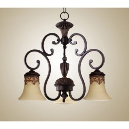 Lustre de metal com pintura de ilha rural vintage, montagem embutida