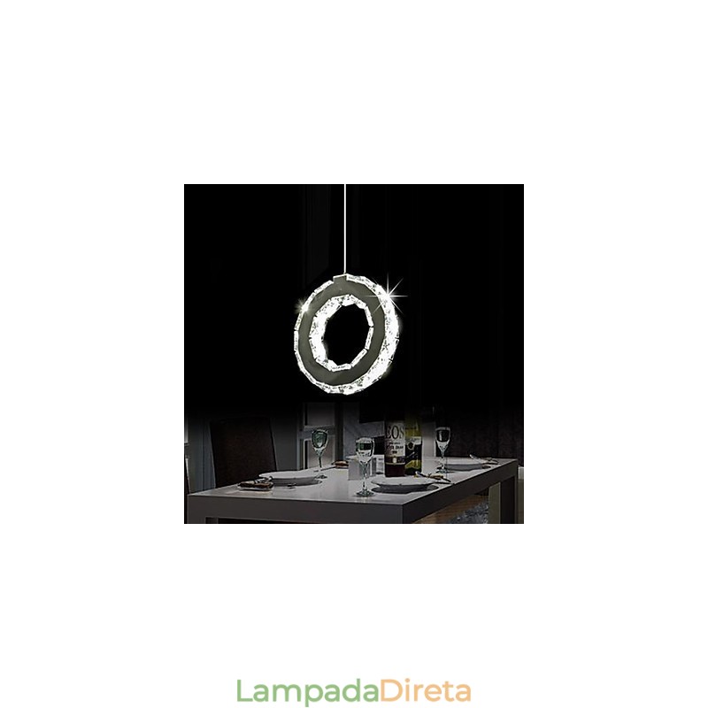 Luminária pendente de metal cristal contemporânea moderna