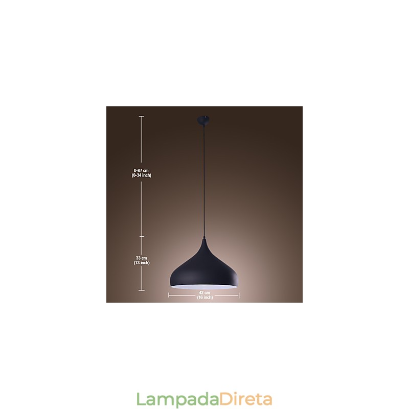 Luminária pendente moderna contemporânea retrô estilo mini com pintura