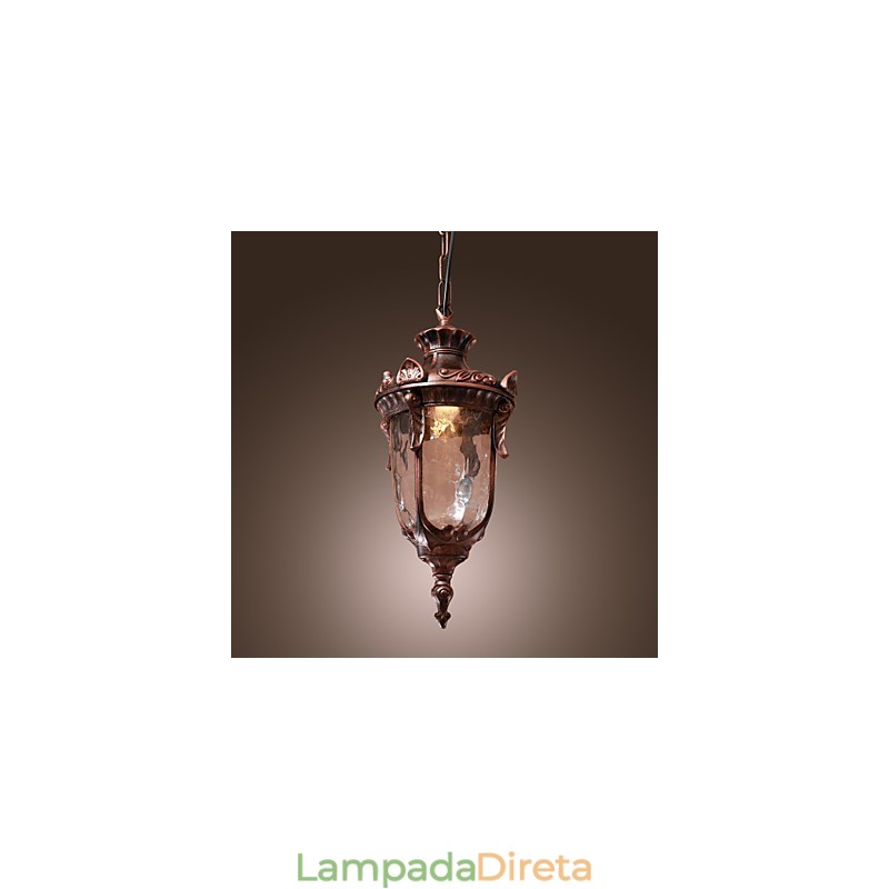 Luminária pendente de inspiração antiga com 1 luz
