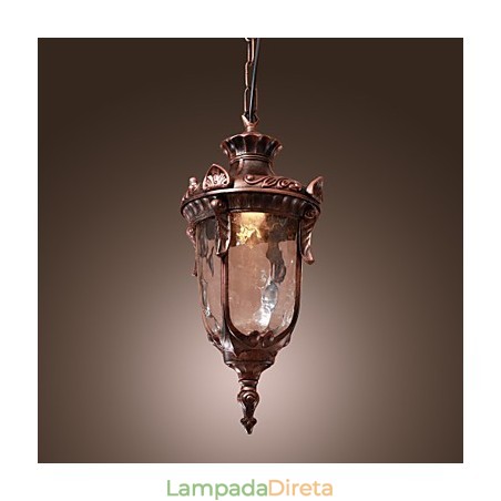 Luminária pendente de inspiração antiga com 1 luz Luminária pendente de inspiração antiga com 1 luz