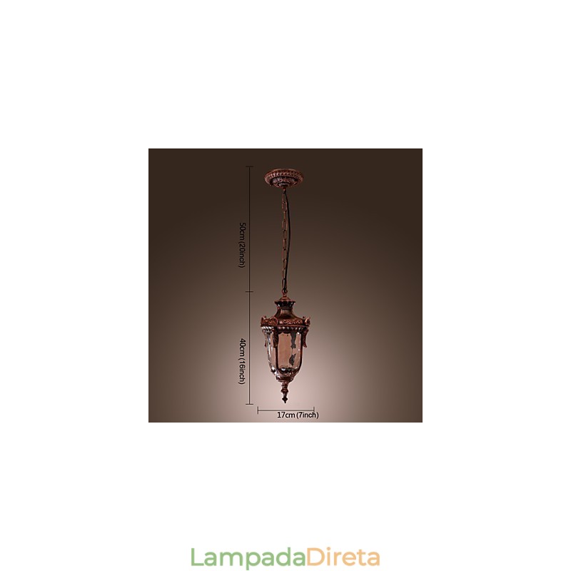 Luminária pendente de inspiração antiga com 1 luz