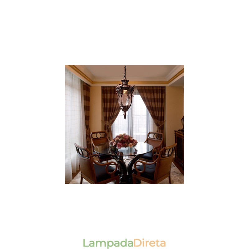 Luminária pendente de inspiração antiga com 1 luz