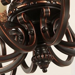 Lustre de metal com pintura de ilha rural vintage, montagem embutida
