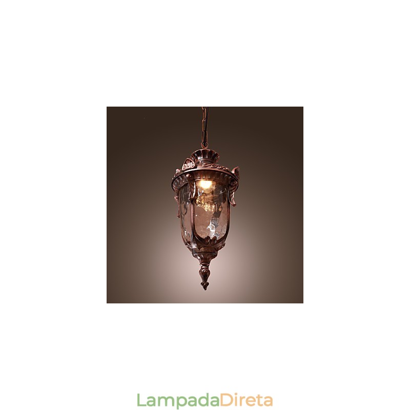 Luminária pendente de inspiração antiga com 1 luz