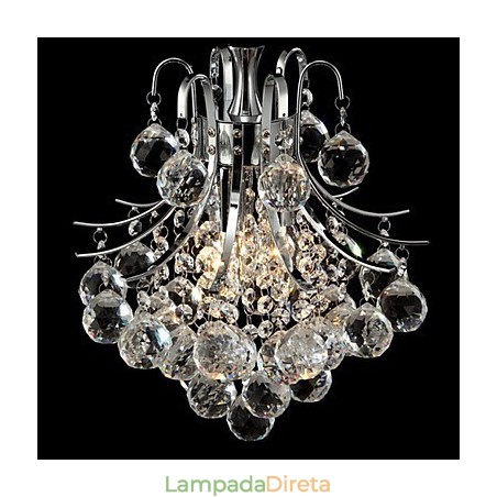 Lustre moderno contemporâneo de cristal cromado com pingente de luz Lustre moderno contemporâneo de cristal cromado com pingente de luz