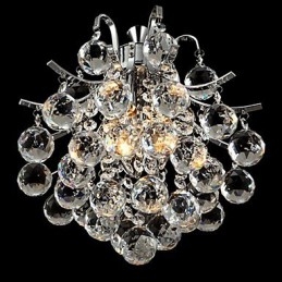Lustre moderno contemporâneo de cristal cromado com pingente de luz
