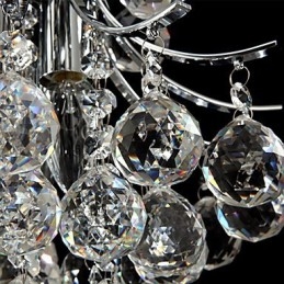 Lustre moderno contemporâneo de cristal cromado com pingente de luz