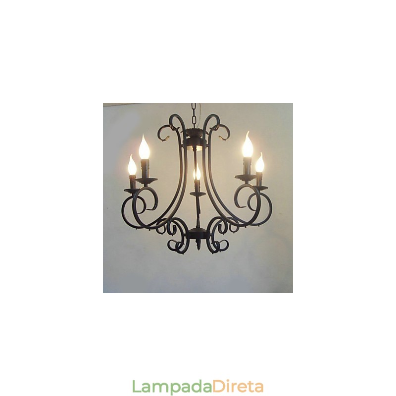 Lustre de metal com pintura clássica tradicional