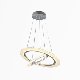 Luminária pendente de acrílico para teto, lustre suspenso, luminárias com 2 anéis