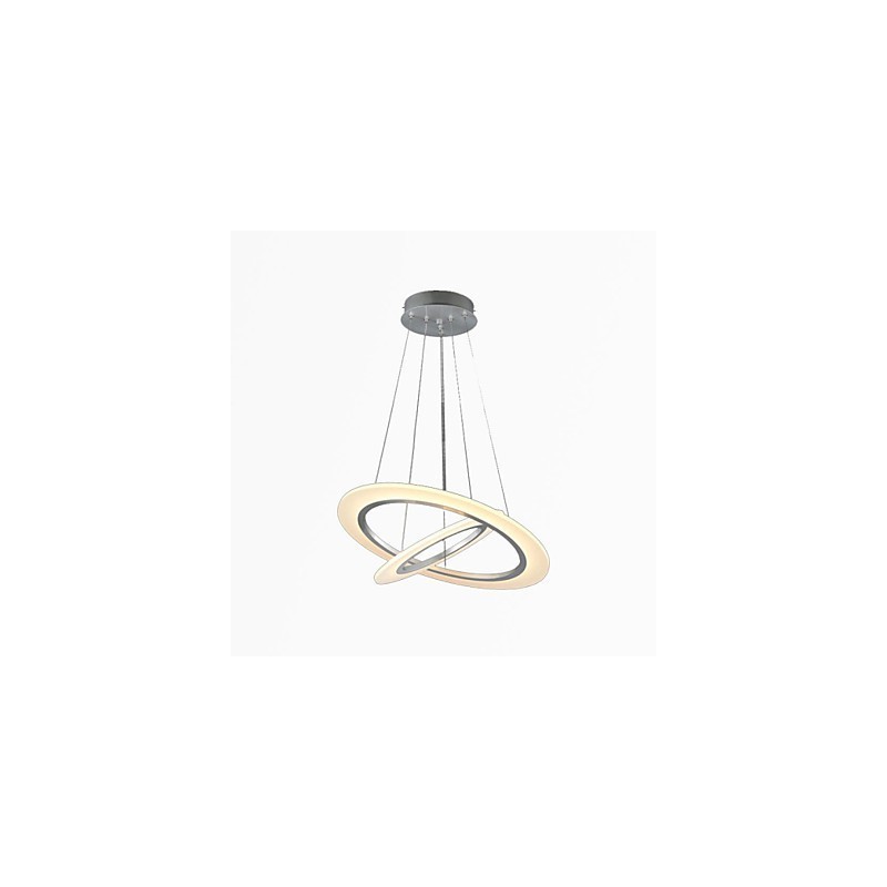 Luminária pendente de acrílico para teto, lustre suspenso, luminárias com 2 anéis