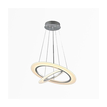 Luminária pendente de acrílico para teto, lustre suspenso, luminárias com 2 anéis Luminária pendente de acrílico para teto, lustre suspenso, luminárias com 2 anéis