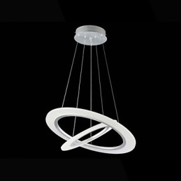 Luminária pendente de acrílico para teto, lustre suspenso, luminárias com 2 anéis