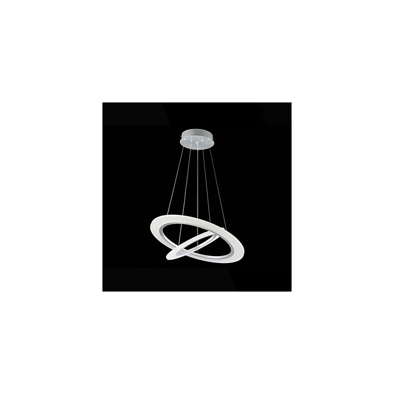 Luminária pendente de acrílico para teto, lustre suspenso, luminárias com 2 anéis