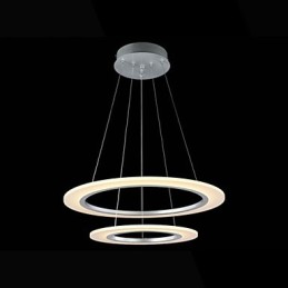 Luminária pendente de acrílico para teto, lustre suspenso, luminárias com 2 anéis