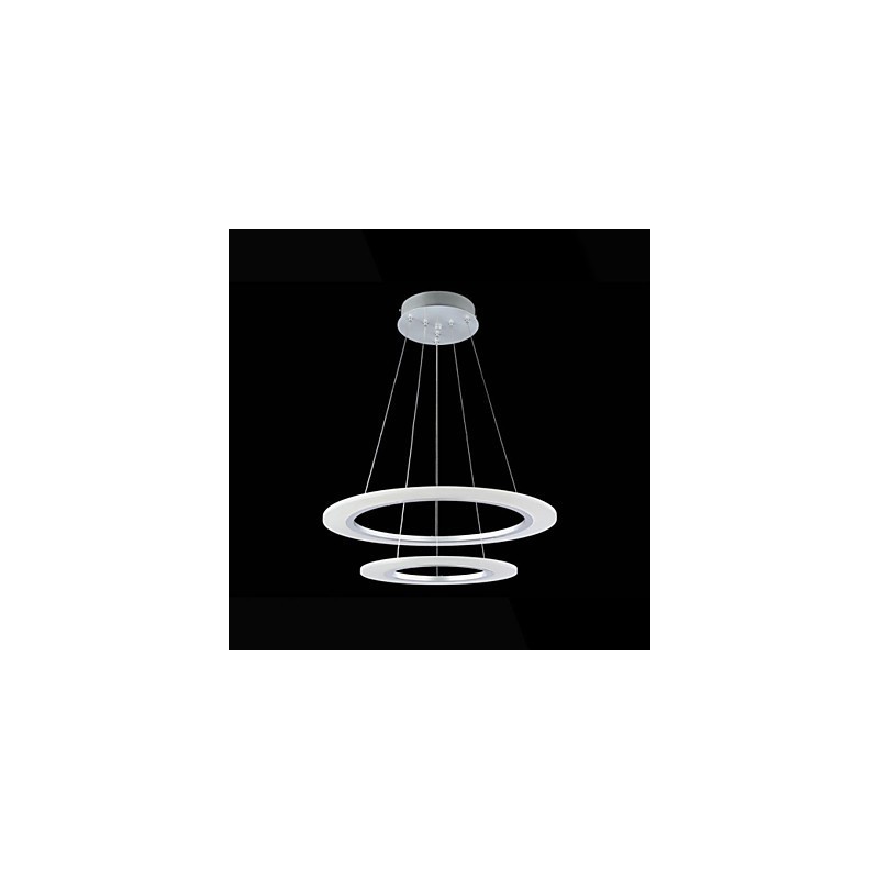 Luminária pendente de acrílico para teto, lustre suspenso, luminárias com 2 anéis