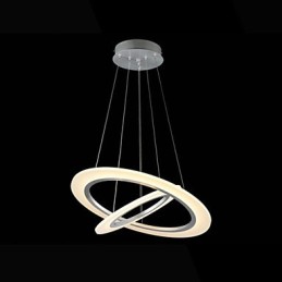 Luminária pendente de acrílico para teto, lustre suspenso, luminárias com 2 anéis